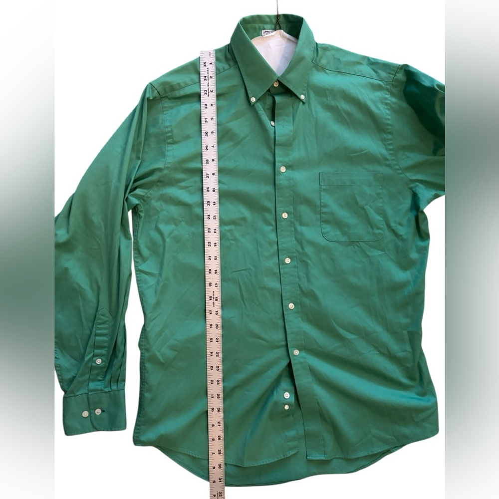 Men’s IZOD Green Long Sleeve Regular Fit Button Down Casual Shirt-16. 34/35 - Picture 3 of 6